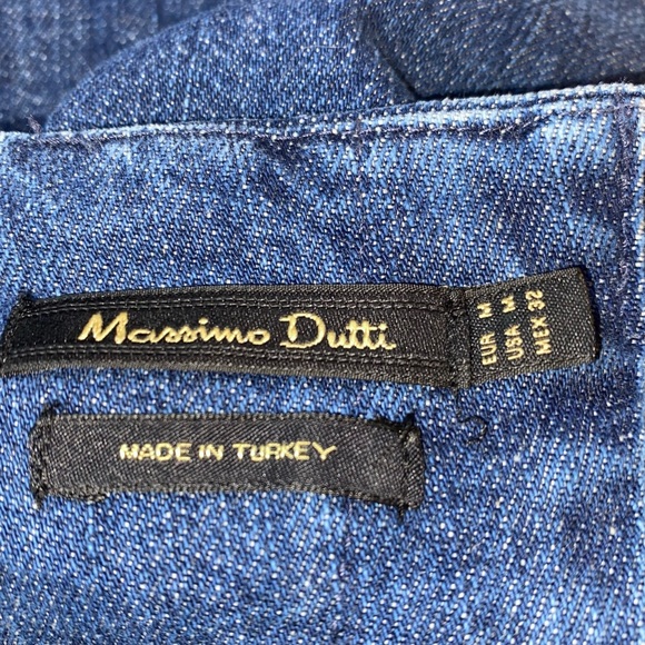 Massimo Dutti Jean Pleated Back Dress M Pockets - Picture 5 of 5